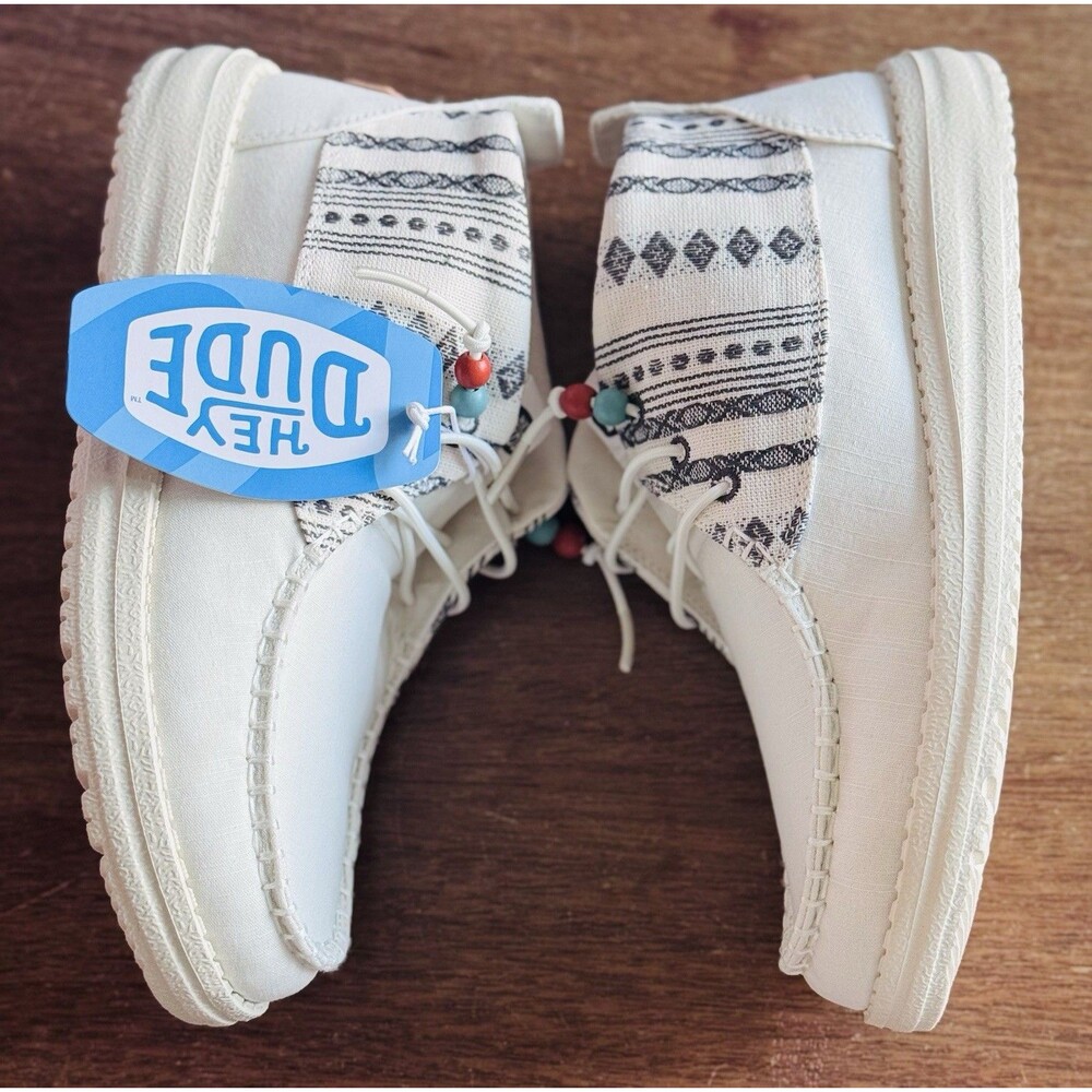 Women’s Size 7 Hey Dude Wendy Mid Boho Mix Baja Cream 40751-1MW NIB - Picture 3 of 8